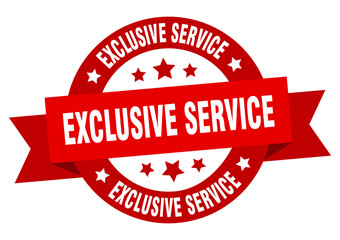 exclusive service ribbon. exclusive service round red sign. exclusive service