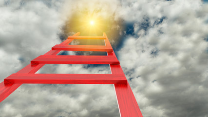 ladder leads to sun sky god