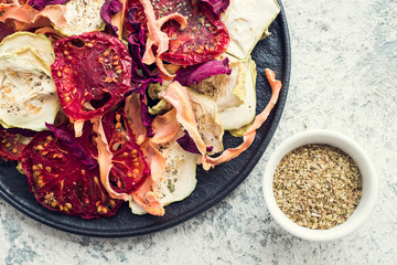 Healthy organic homemade vegetable chips
