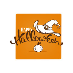 Happy Halloween, vector sticker and label for your Hallooween Greetings and Decoration