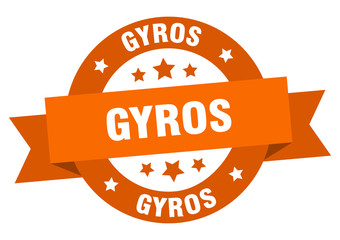 gyros ribbon. gyros round orange sign. gyros
