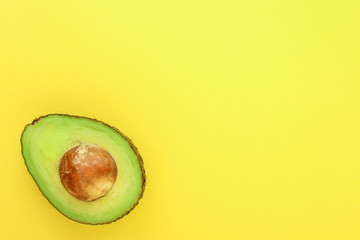 avocado (green and ripe fruit, vitamins) top menu concept. food background. copy space