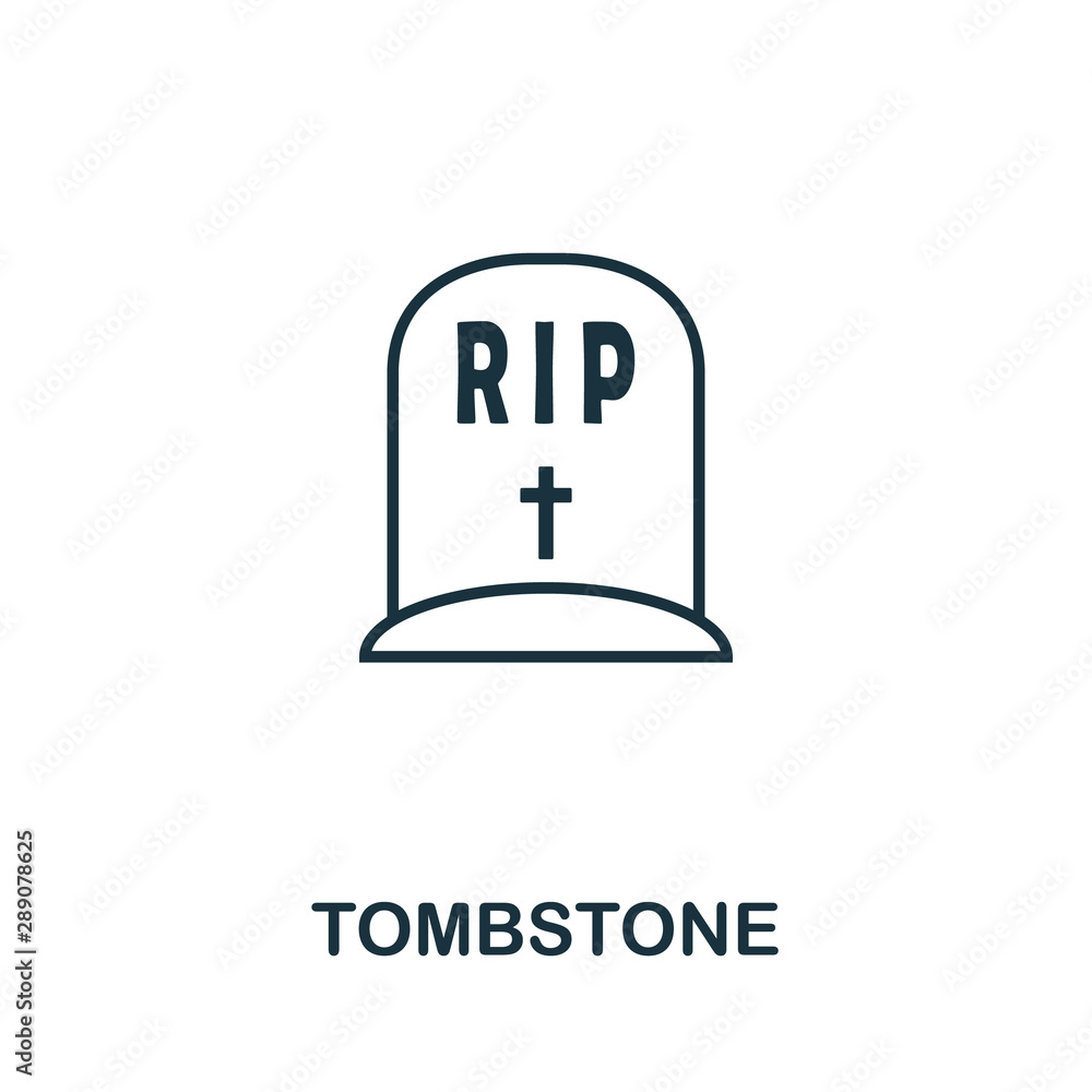 Aufkleber tombstone outline icon. thin line style from halloween icons collection. pixel perfect simple elemen