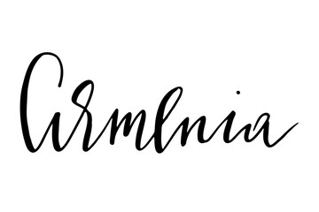 Armenia. handwritten city name. typography design. Hand written type. Simple vector sign. Vector illustration.