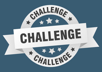 challenge ribbon. challenge round white sign. challenge