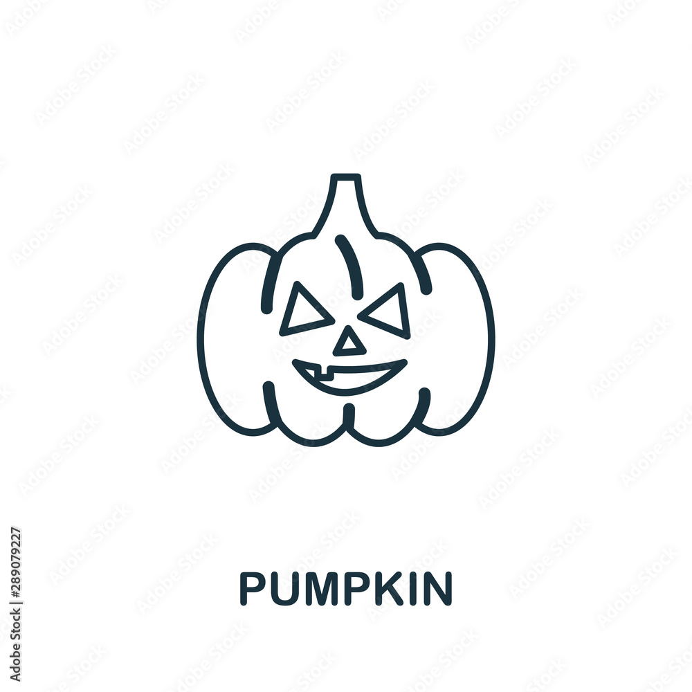 Poster pumpkin outline icon. thin line style from halloween icons collection. pixel perfect simple element 