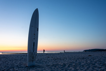 Surfbrett am Strand von Hiddensee