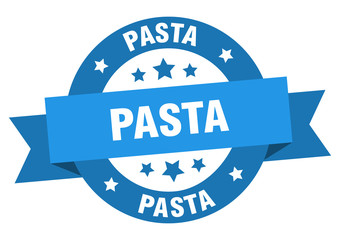 pasta ribbon. pasta round blue sign. pasta