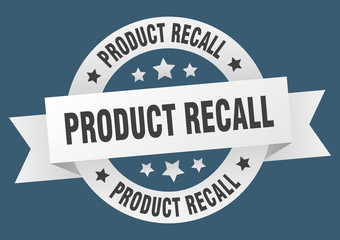 product recall ribbon. product recall round white sign. product recall