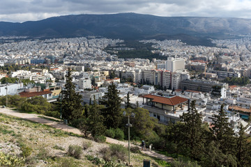 Naklejka premium Panorama of the city of Athens from Lycabettus hill, Greece