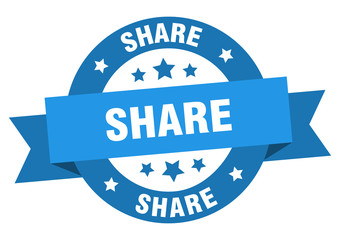 share ribbon. share round blue sign. share