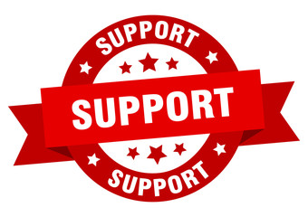 support ribbon. support round red sign. support