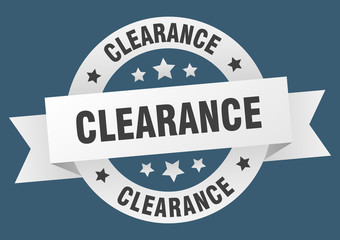 clearance ribbon. clearance round white sign. clearance
