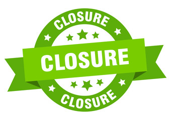 closure ribbon. closure round green sign. closure