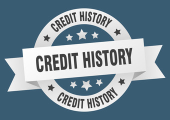 credit history ribbon. credit history round white sign. credit history