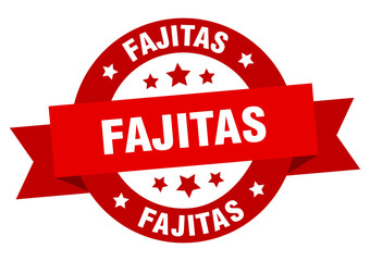 fajitas ribbon. fajitas round red sign. fajitas