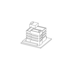 Isometric Apartment building isolated