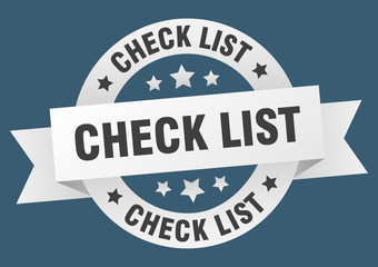 Fototapeta premium check list ribbon. check list round white sign. check list