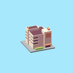 Isometric Apartment building isolated