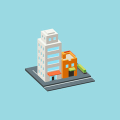 Mini City Block Isometric Color