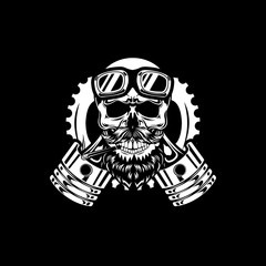 garage skull illustration