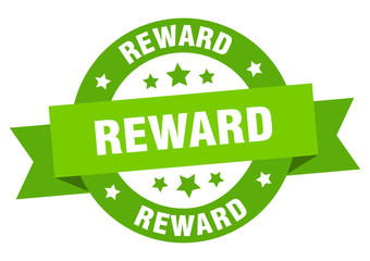 reward ribbon. reward round green sign. reward