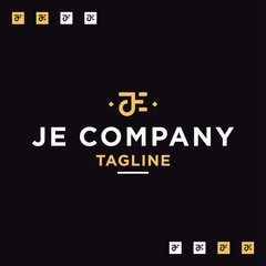 Fototapeta na wymiar Letter JE Company or Brand or Business Logo Design Vector