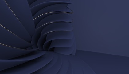 Naklejka premium Expensive luxury navy-blue with gold abstract background. Excellent background for labels and packages of expensive goods. Beautiful Wallpaper for the interior. 3D rendering.