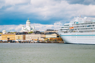 Helsinki harbor city, Cathedral and Market Square in Helsinki, Finland