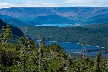 View of Tablelands from Gros Morne Mountain Hiking Trail