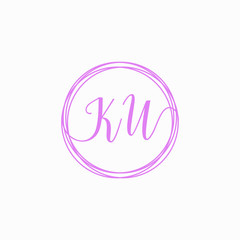 KU Initial Handwriting logo template, Creative fashion logo design, couple concept -vector