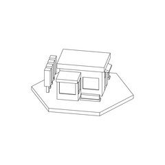 Isometric Store Simple Building Isolated 