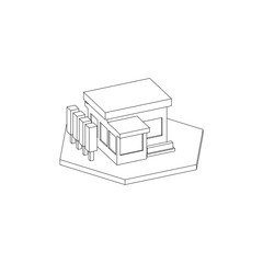 Isometric Store Simple Building Isolated 