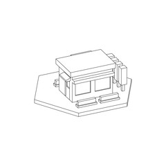 Isometric Store Simple Building Isolated 