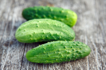 cucumbers on the wooden table