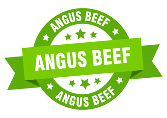 angus beef ribbon. angus beef round green sign. angus beef