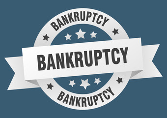 bankruptcy ribbon. bankruptcy round white sign. bankruptcy