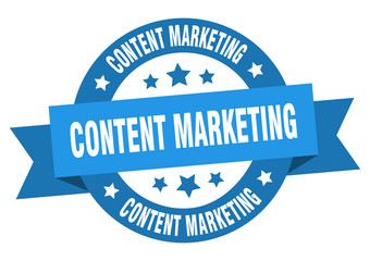 content marketing ribbon. content marketing round blue sign. content marketing