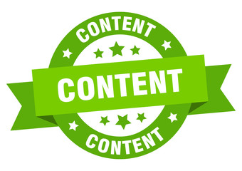 content ribbon. content round green sign. content