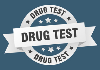 drug test ribbon. drug test round white sign. drug test