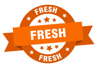Obraz premium fresh ribbon. fresh round orange sign. fresh