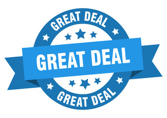 Obraz premium great deal ribbon. great deal round blue sign. great deal