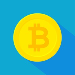 Bitcoin money cryptocurrency golden icon