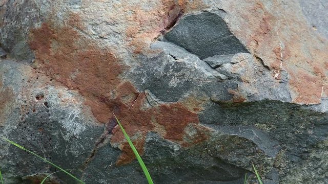 Diorite stone: is an intrusive igneous rock composed principally of the silicate minerals plagioclase feldspar, on ground field.