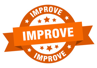 improve ribbon. improve round orange sign. improve