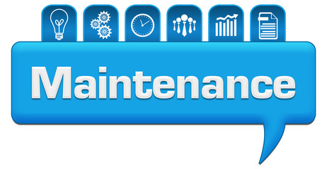 Maintenance Blue Comment With Symbols On Top 