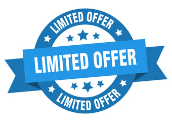 limited offer ribbon. limited offer round blue sign. limited offer