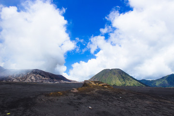 Indonesian National Park Bromo Tengger which is often visited by tourists from various foreign...