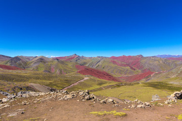 Fototapeta na wymiar Rainbow Mountain Mountains of the 7 colors, Peru.
