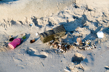 The wastewater and garbage, Being dumped into the sea to make the nature destroyed and water pollution affects the environment